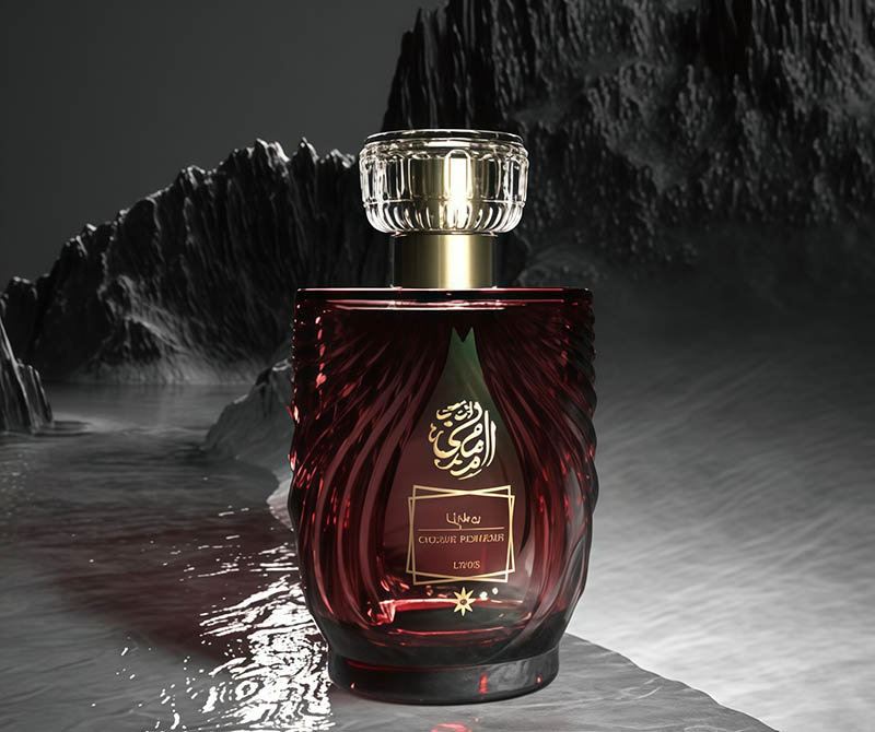 100ml glass perfume bottle - art deco style