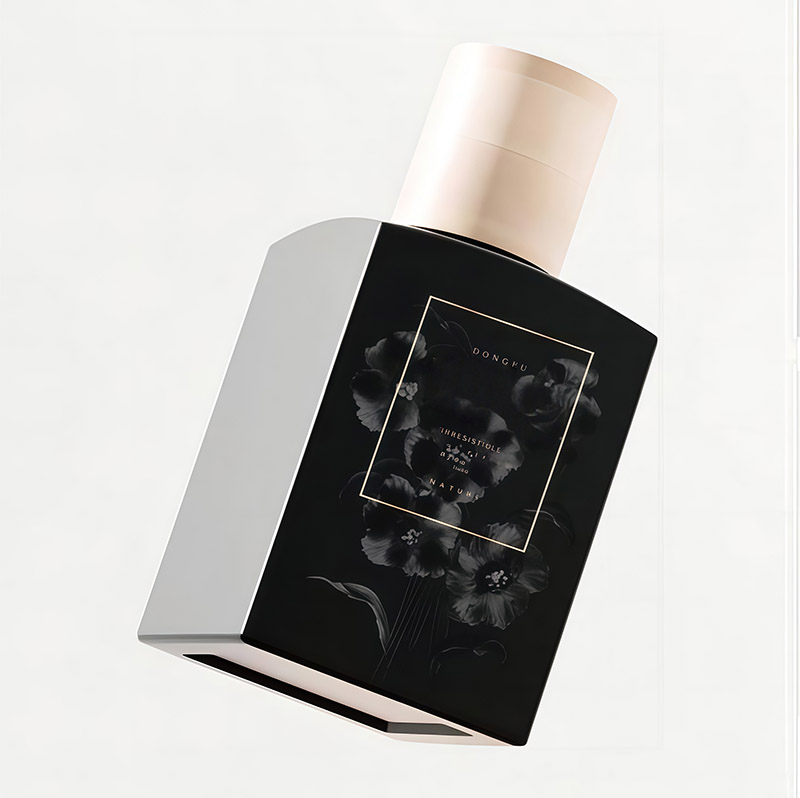 50ml glass fragrance bottle with metal collar