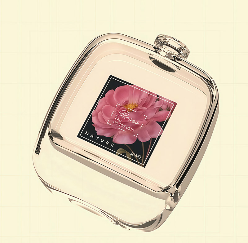 red glass perfume bottle