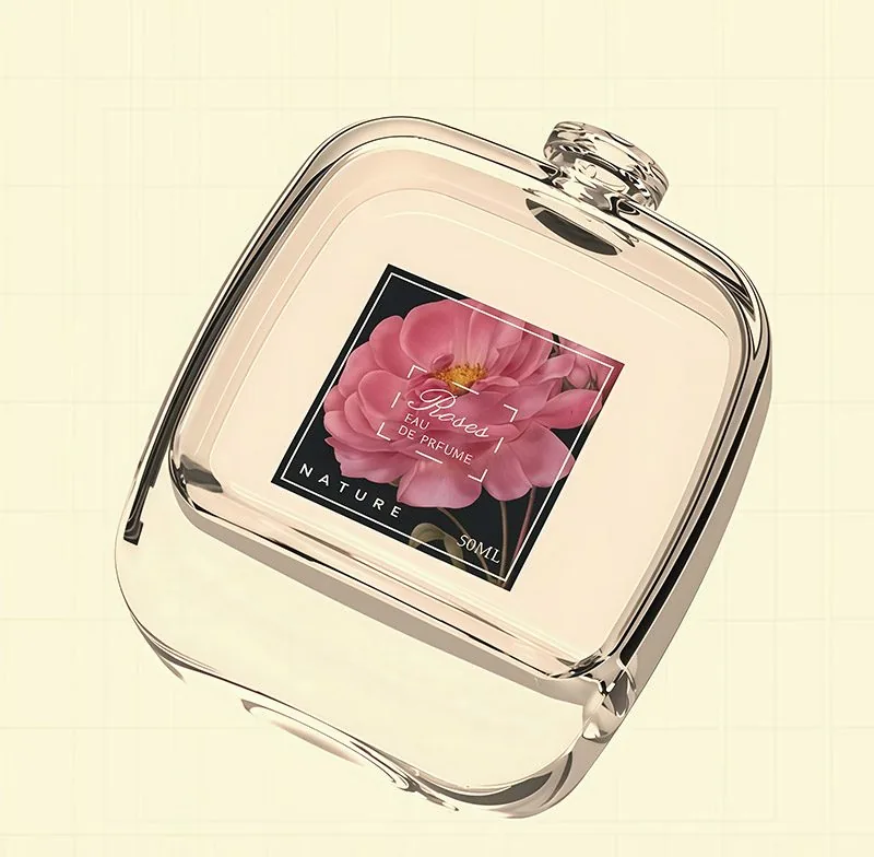 red glass perfume bottle