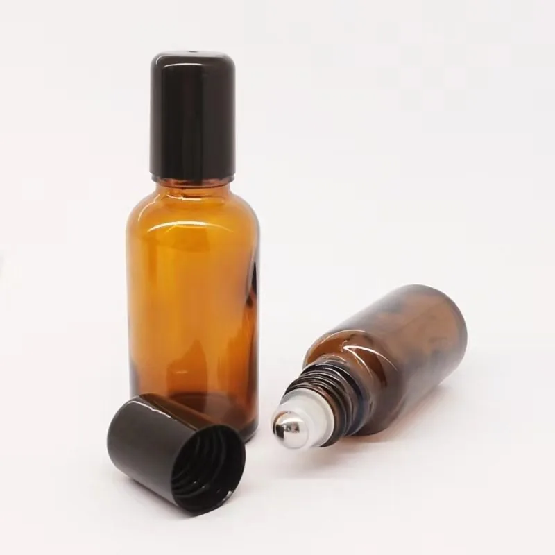 15ml amber glass roll on bottle - light protection