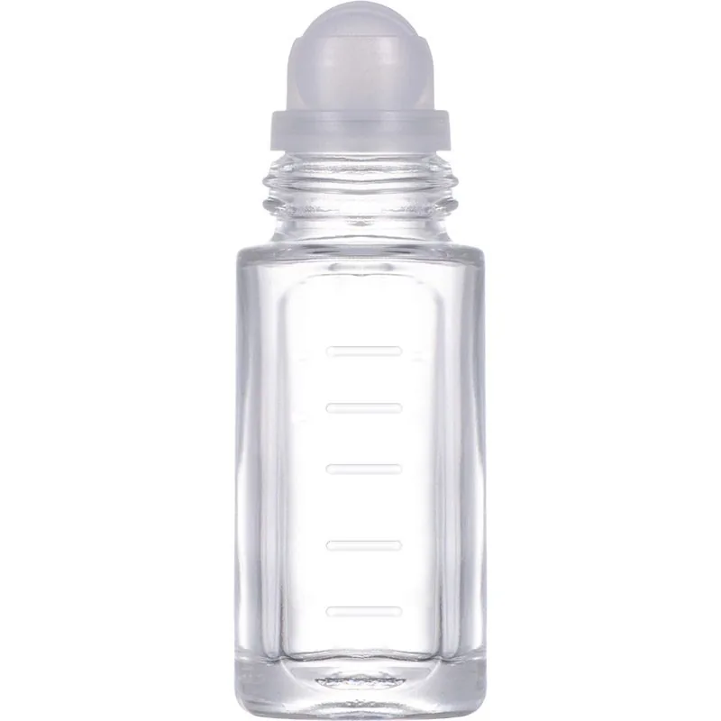 25ml clear glass roll on bottle with silver cap - premium finish