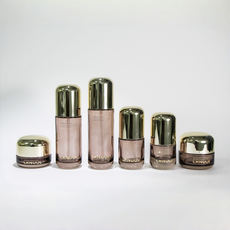 6 piece complete glass cosmetic set for face care