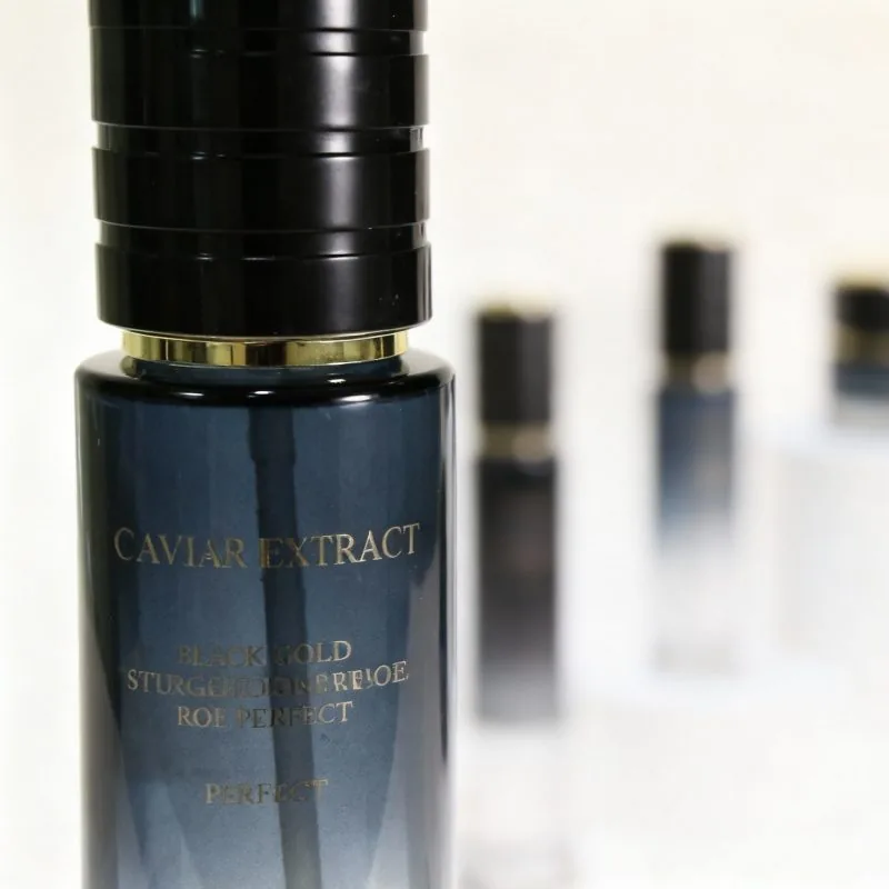 3 piece cosmetic bottle set with silver pumps