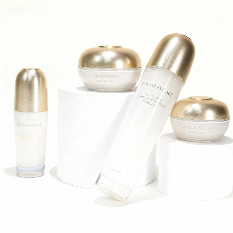 2 piece glass bottle set for face oil and serum