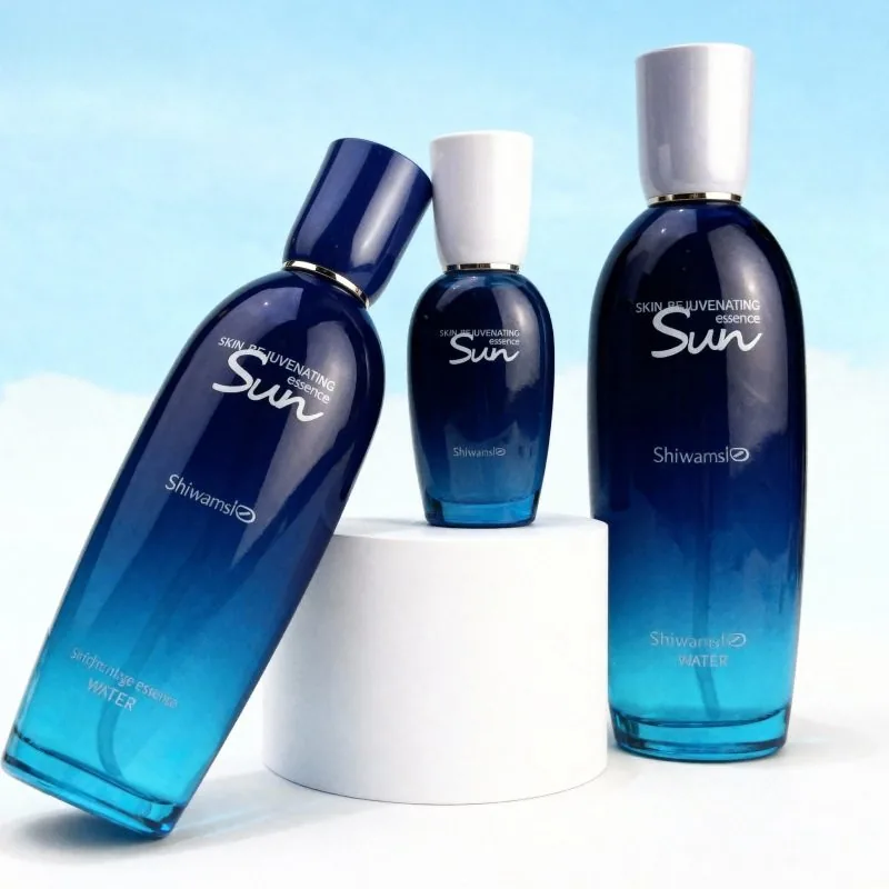 luxury face care glass bottle set - 30ml serum 50ml cream 100ml toner
