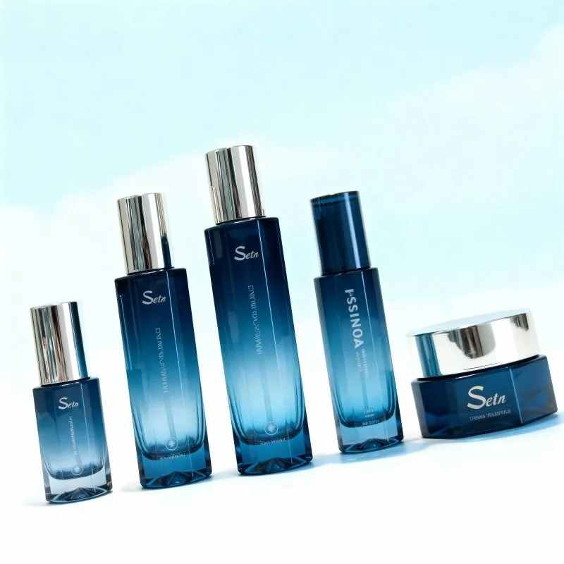 frosted glass serum bottle