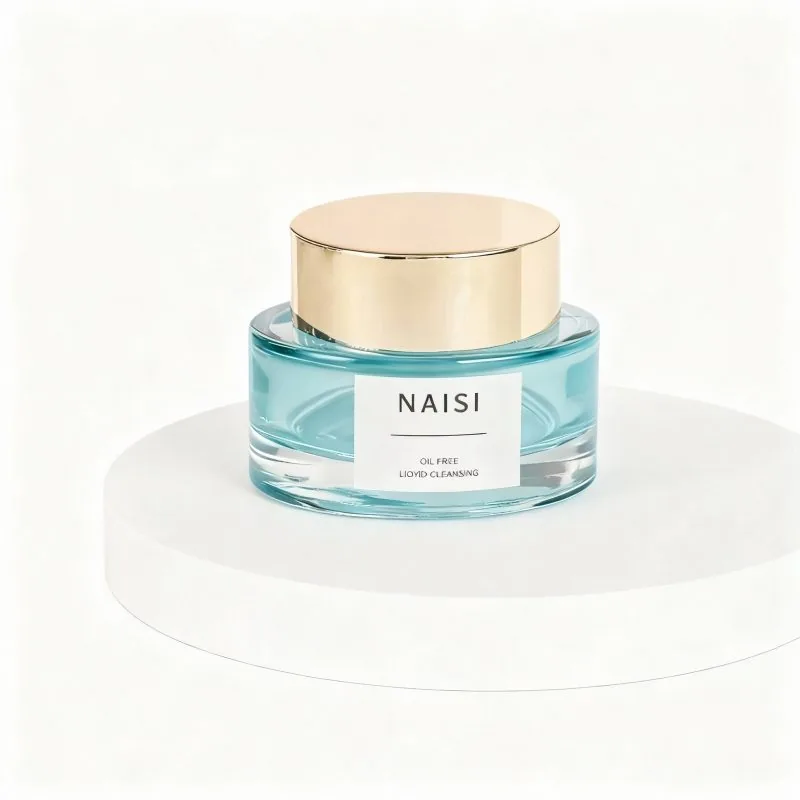 glass cream jar with gold lid - premium packaging