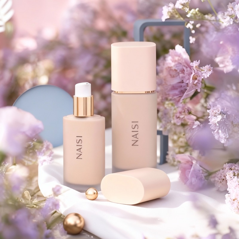 empty glass bottle for foundation