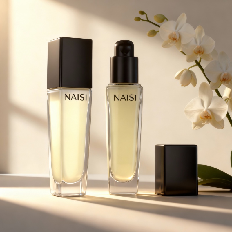 empty glass foundation bottle