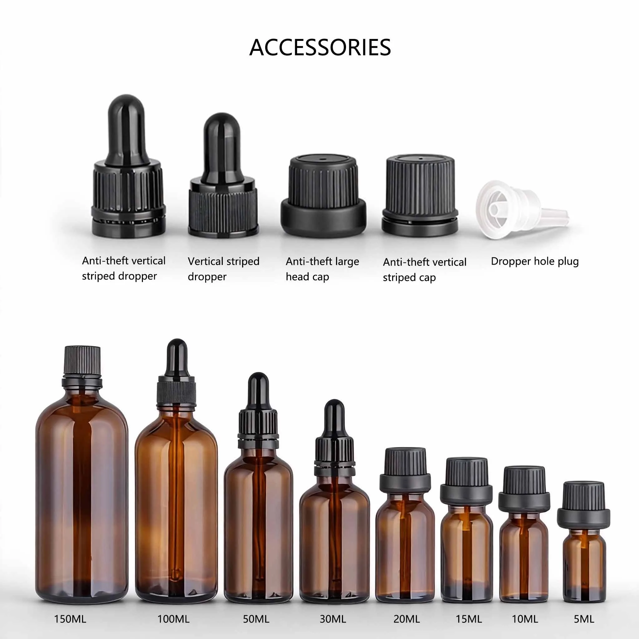 4oz amber Boston round bottle with reducer