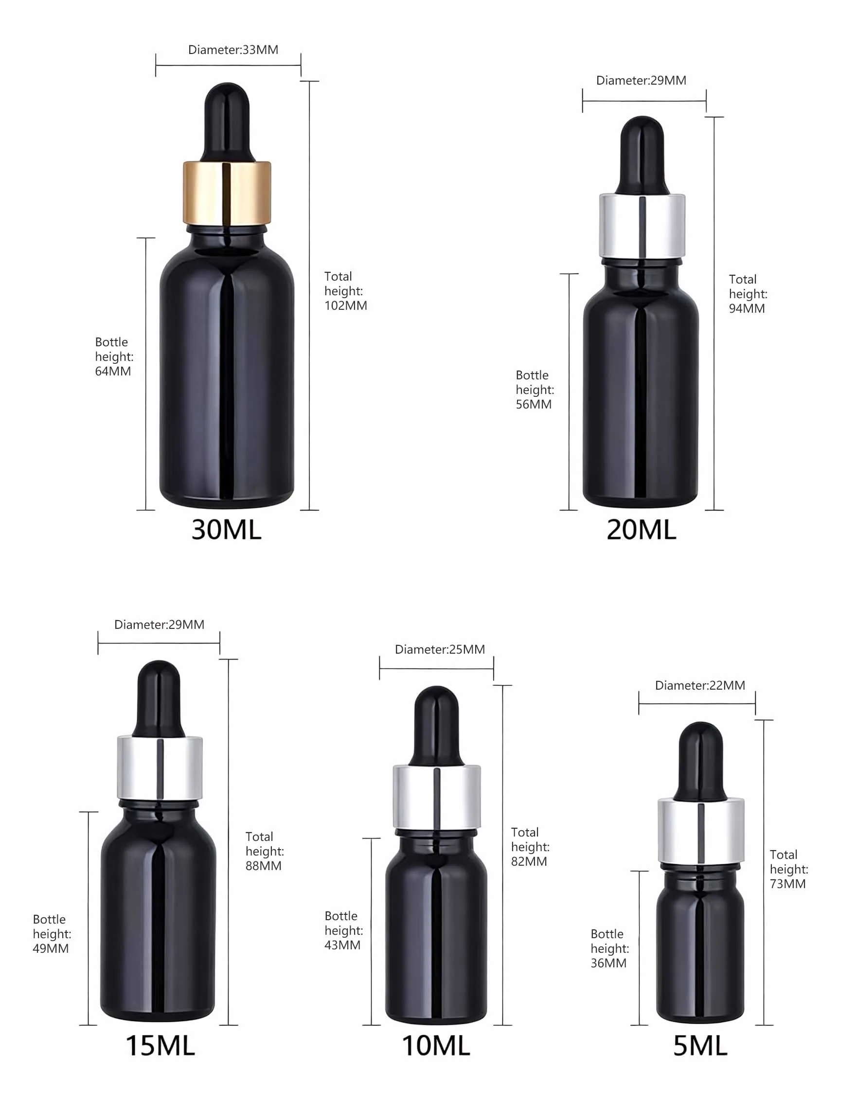20ml Boston round glass bottle with child resistant cap