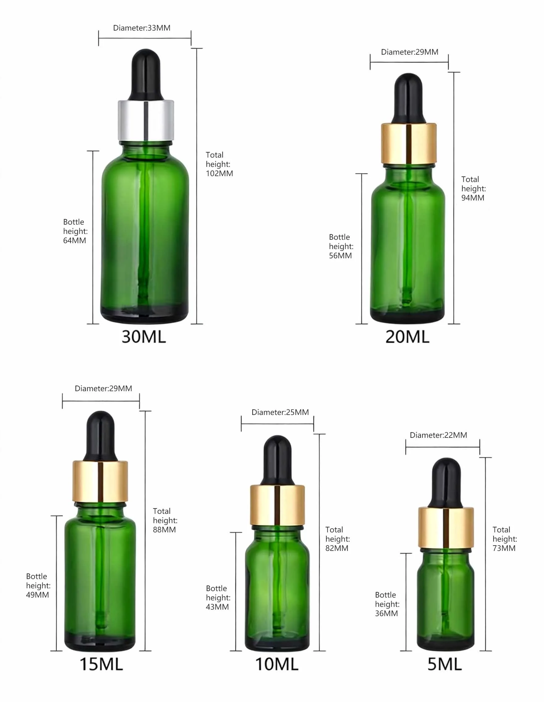 2oz Boston round bottle with glass dropper