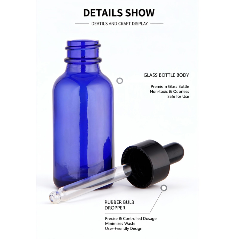 120ml cobalt blue Boston round bottle - UV protection