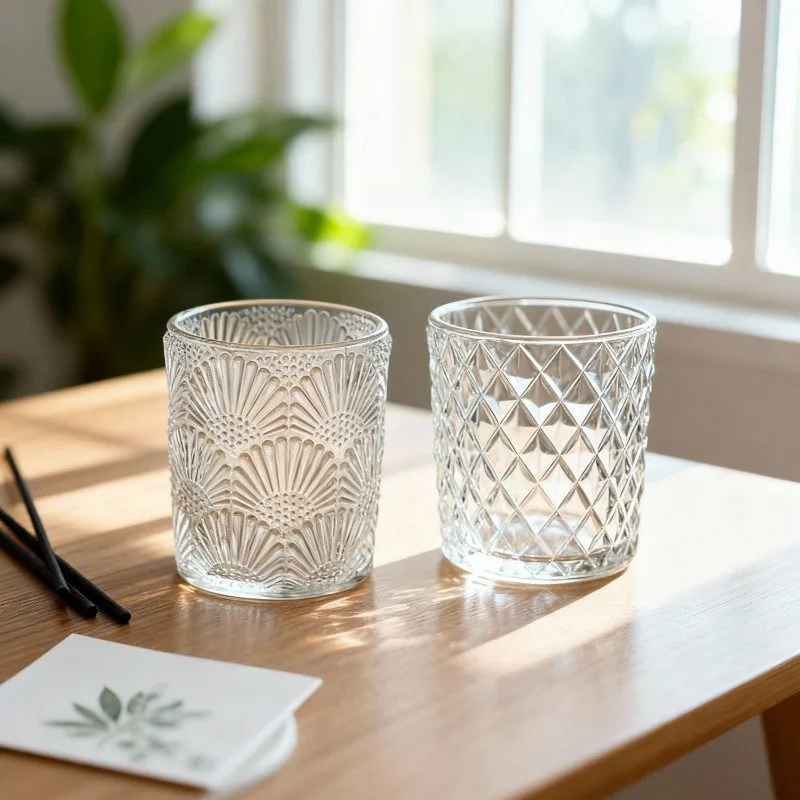 3oz frosted glass candle jar - mini candle - sample