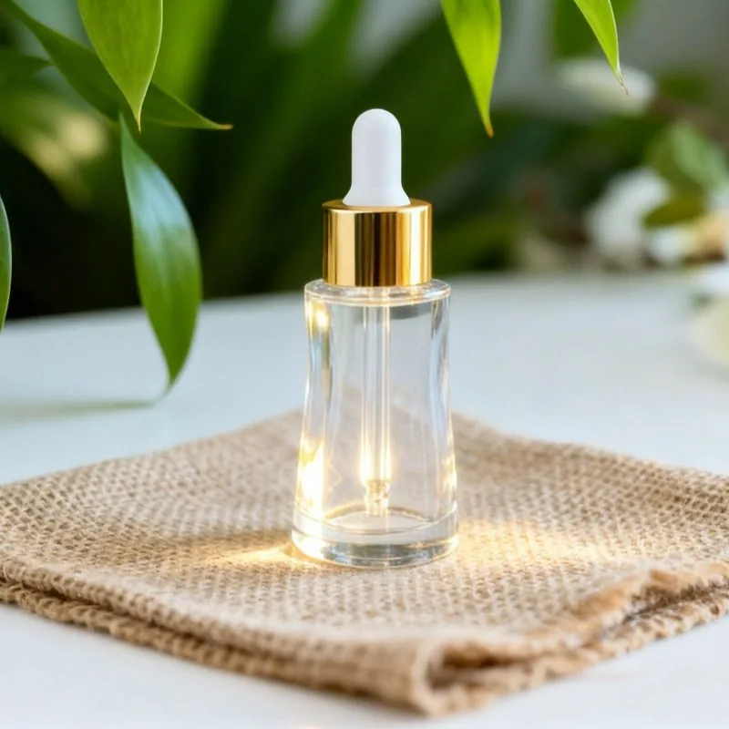 amber glass essential oil bottle