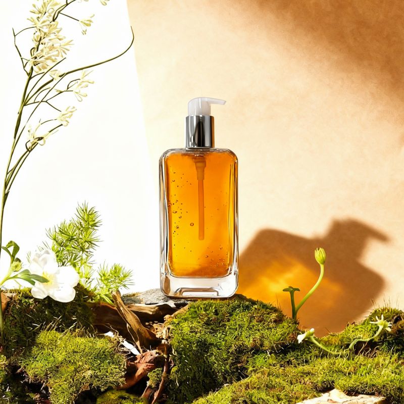 large essential oil glass bottle