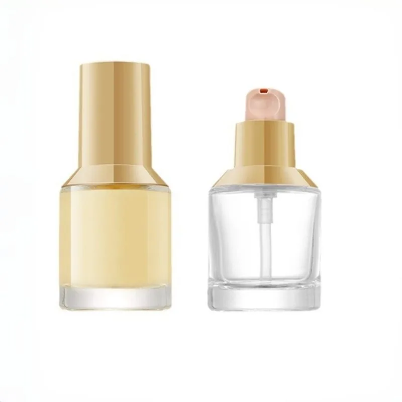 30ml square glass foundation bottle with gold cap 30ml square glass foundation bottle with gold cap