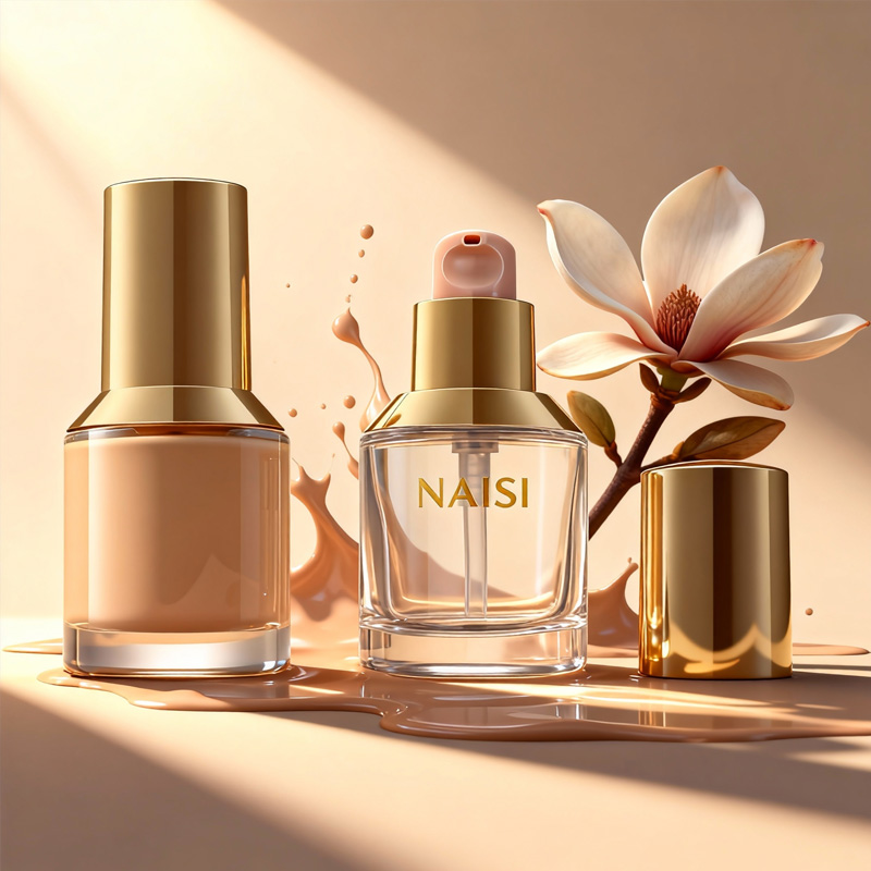 foundation cream glass bottle