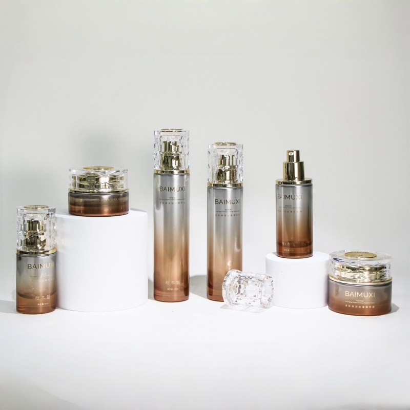 custom skincare set packaging - glass bottles with logo printing custom skincare set packaging - glass bottles with logo printing