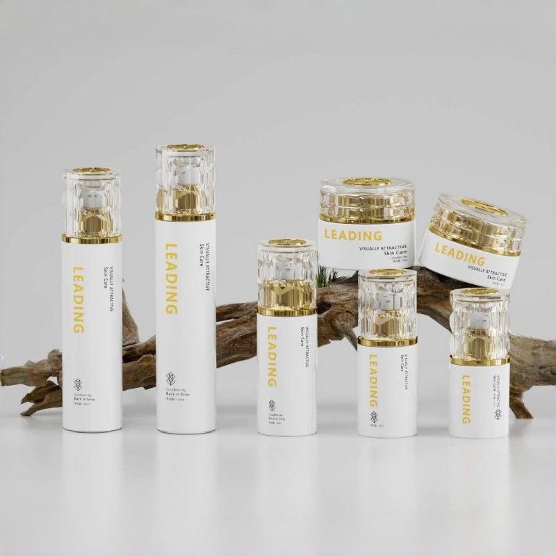 glass packaging set for facial treatment - foam wash essence night cream glass packaging set for facial treatment - foam wash essence night cream