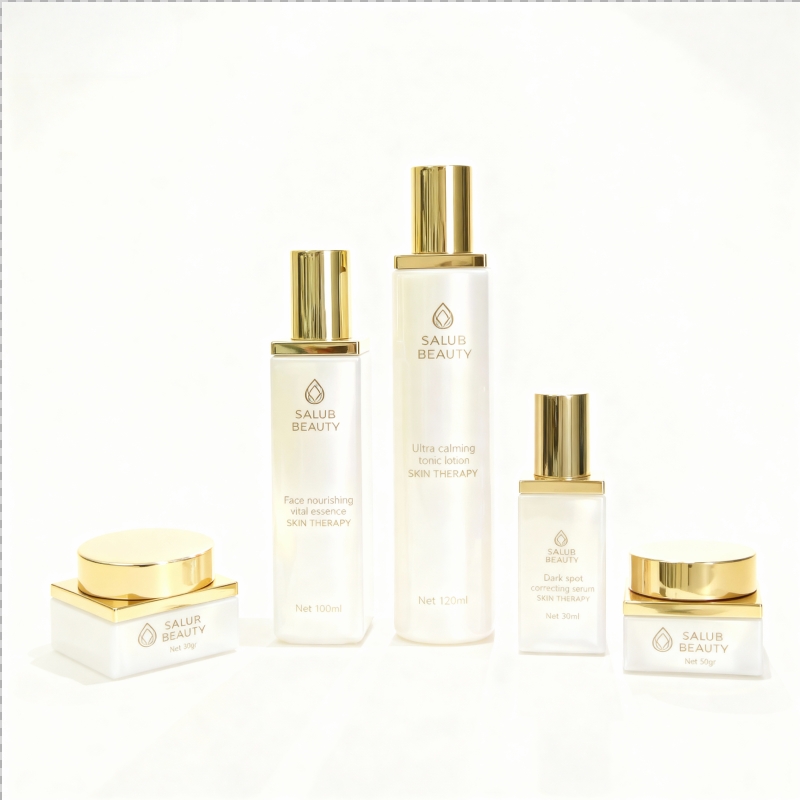 glass bottle set for organic skincare brand