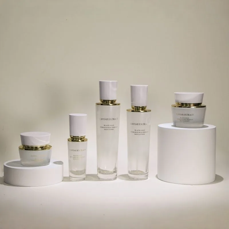 luxury cosmetic bottle set - 30ml serum 50ml cream 100ml toner luxury cosmetic bottle set - 30ml serum 50ml cream 100ml toner