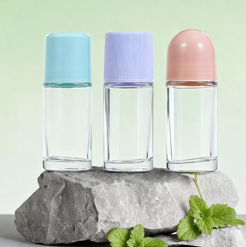 50ml plastic bottle with rotating cap and glass bottle