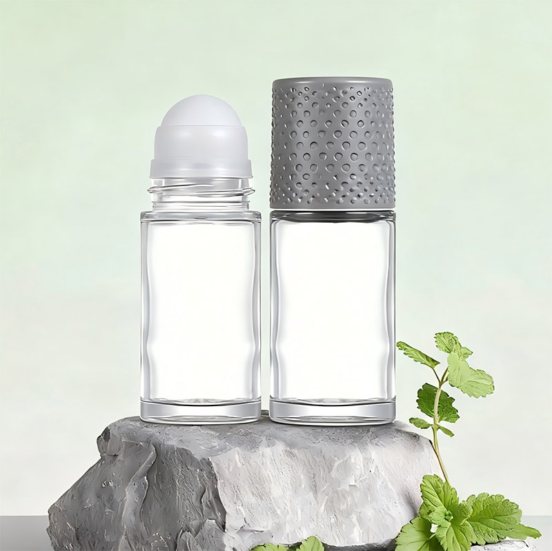 50ml Unique clear Glass Roll on Deodorant Bottles for Body
