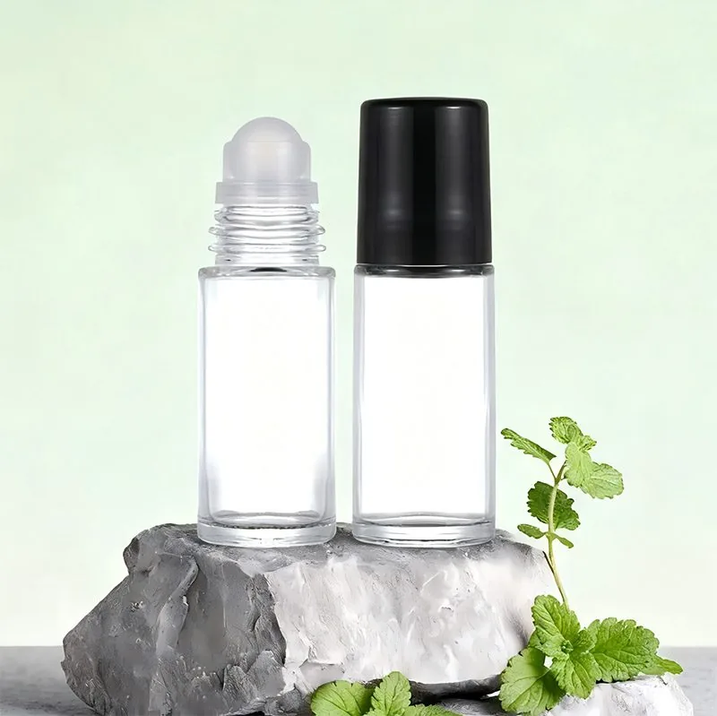 Wholesale 50ml cylindrical glass ball-shaped perfume/deodorant empty bottles