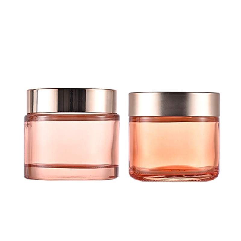 Orange Round Cosmetic Cream Glass Jar