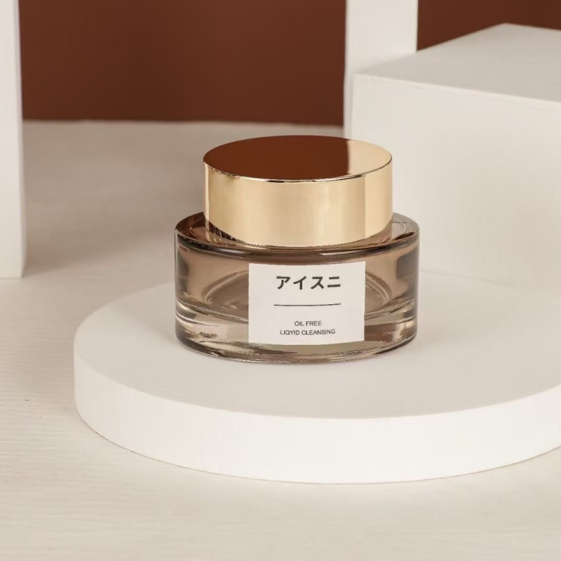 Oval-shaped amber-colored facial cream eye cream packaging empty bottle, 30g, 50g cream jar