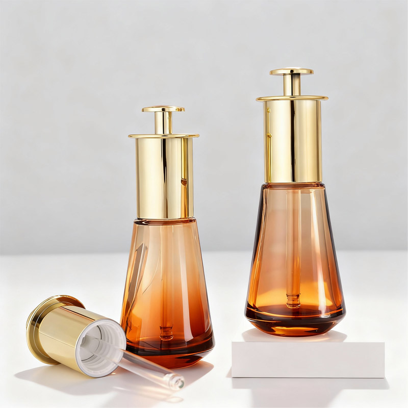 30ml 50ml Glass conical squeeze pump dropper for dispensing essential oil bottles