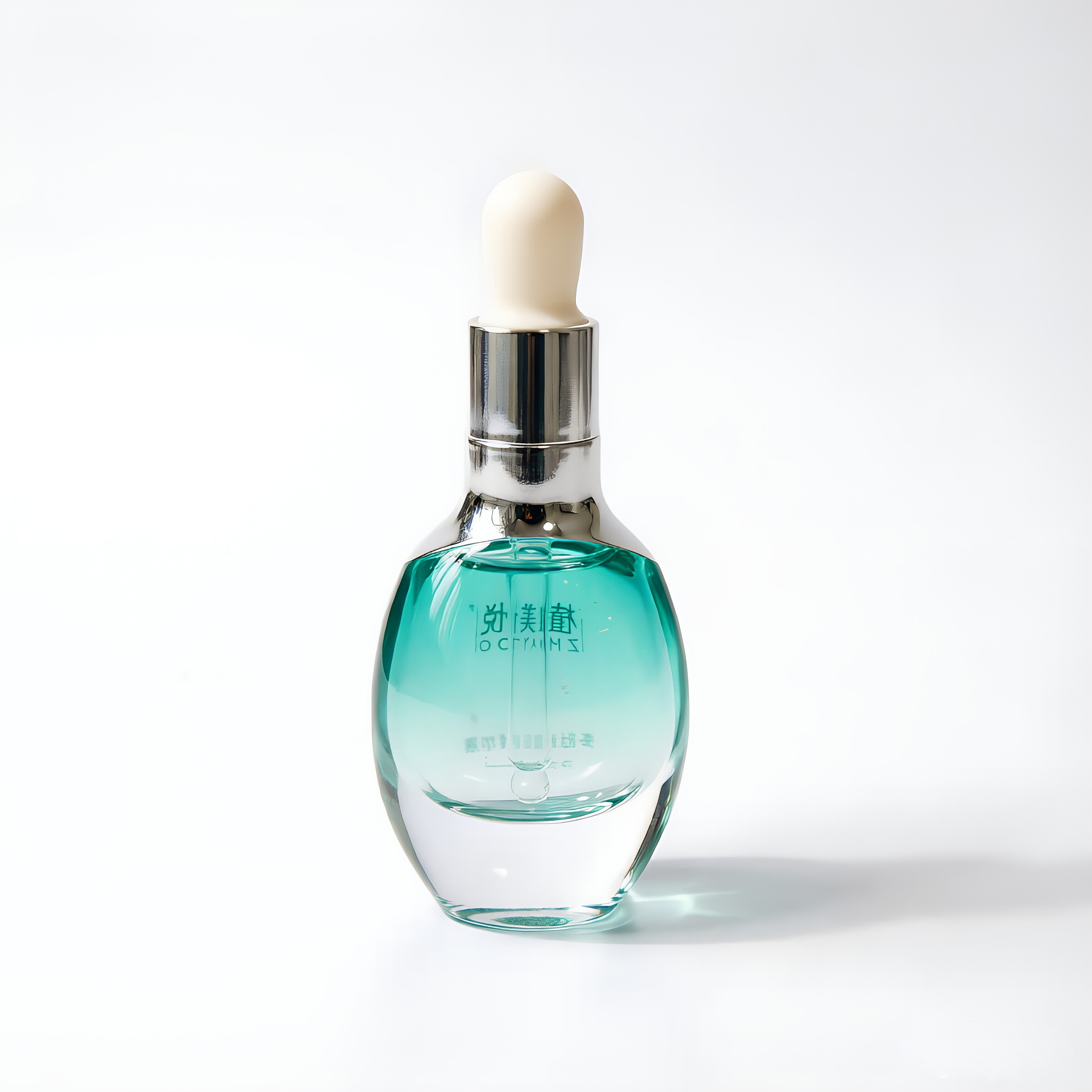 Aqua Blue Glass Serum Dropper Bottle