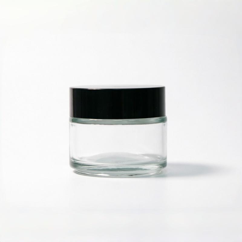 Wide Mouth Glass Cremetiegel mit Black Lid