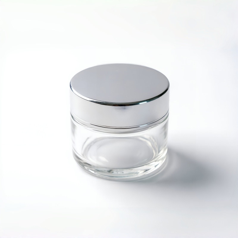 klar mattiert Cosmetic Cremetiegel mit Silver Lid