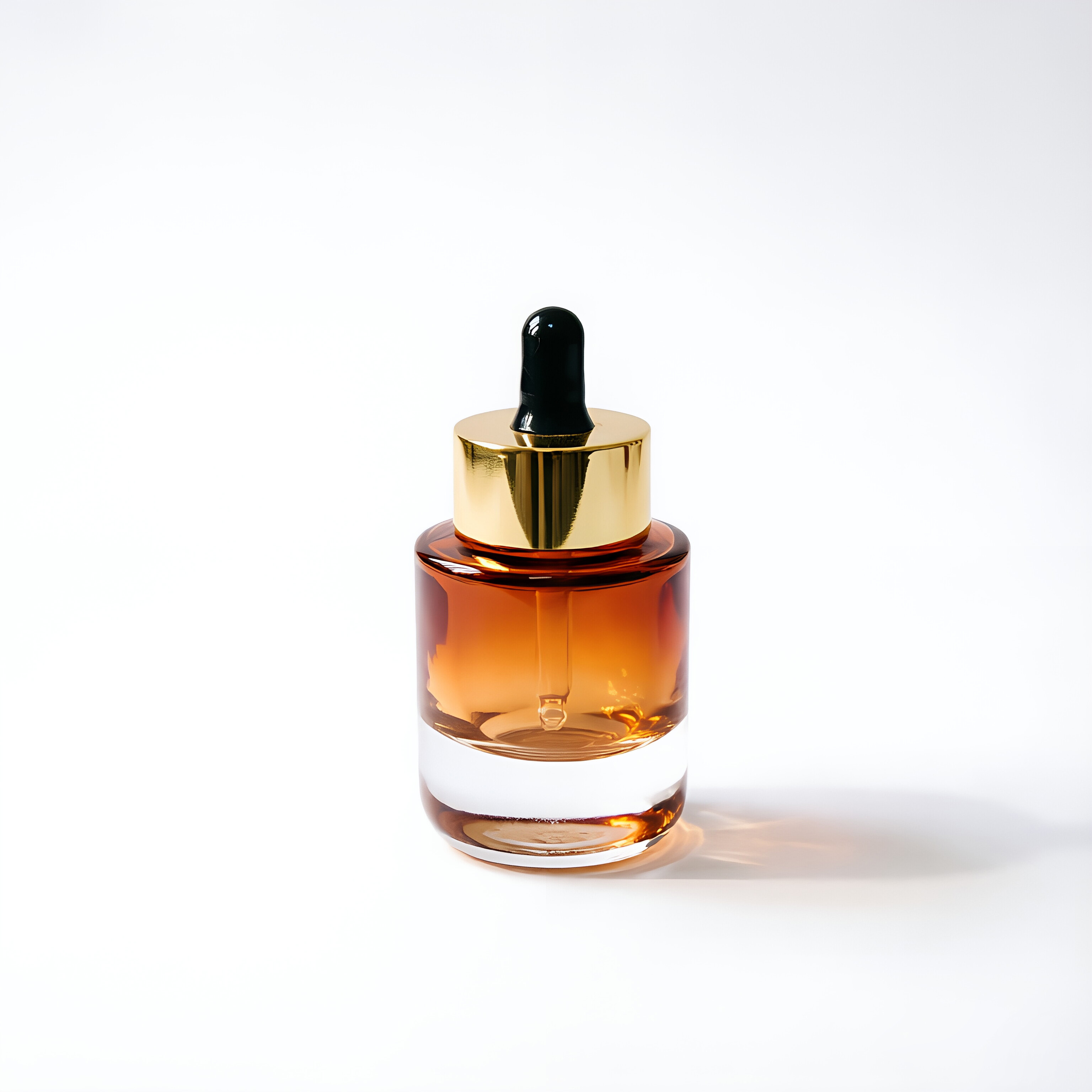 bernsteinfarben Glas-Tropfflasche mit Gold Cap