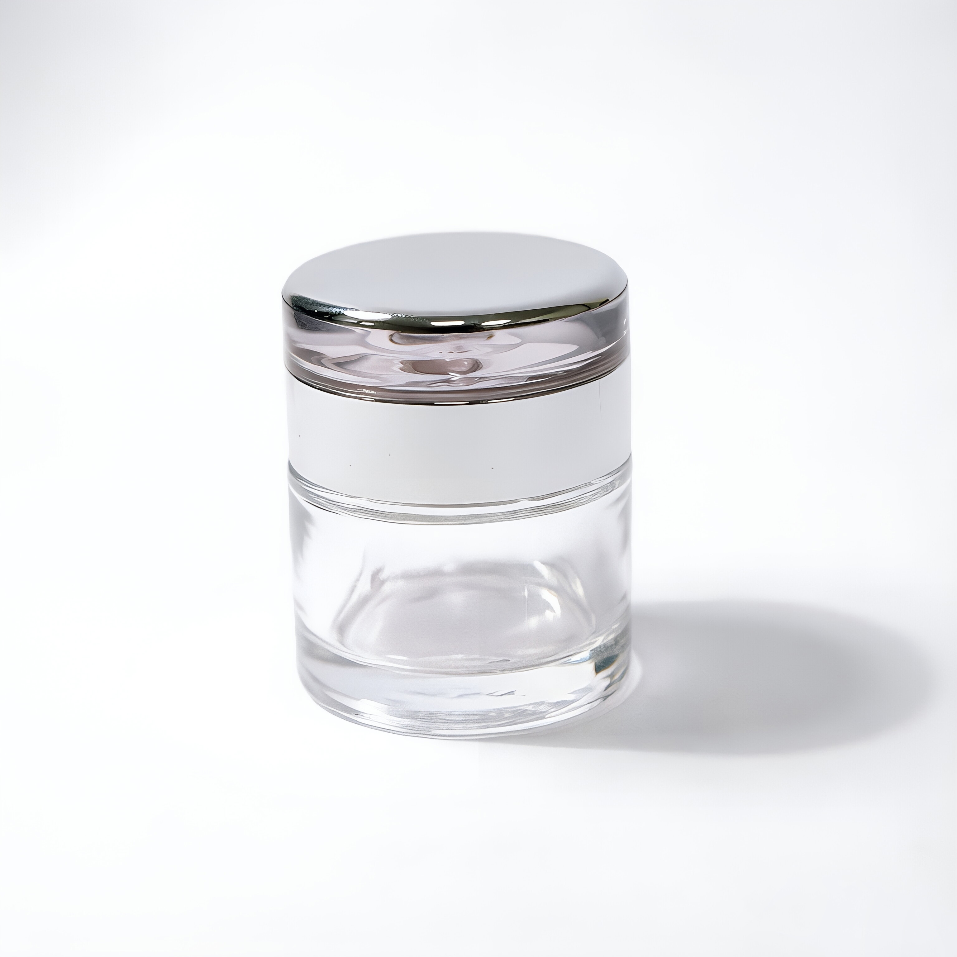 klar Glass Cremetiegel mit silver Lid