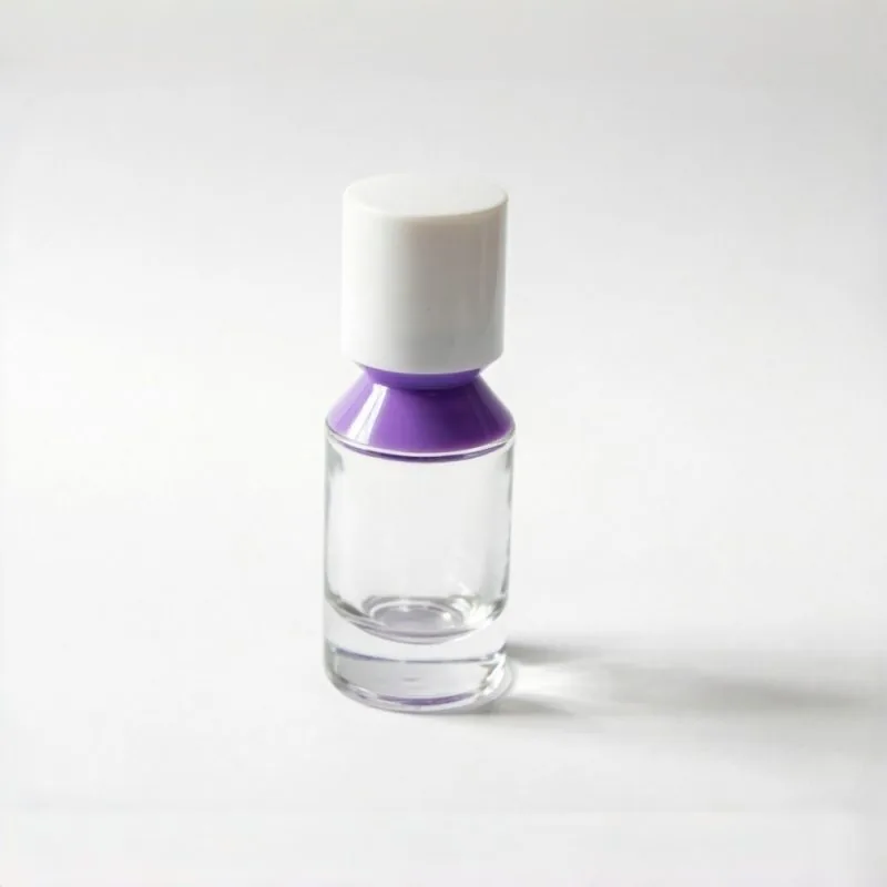 Purple Bottleneck Clear Glass Cosmetic Bottle with Artistic Cap 15ml 30ml