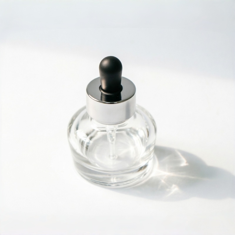 Round Clear Glass Serum Dropper Bottle 30ml
