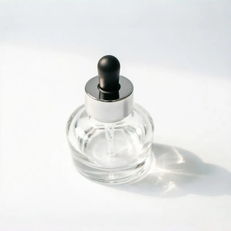 Round Clear Glass Serum Dropper Bottle 30ml