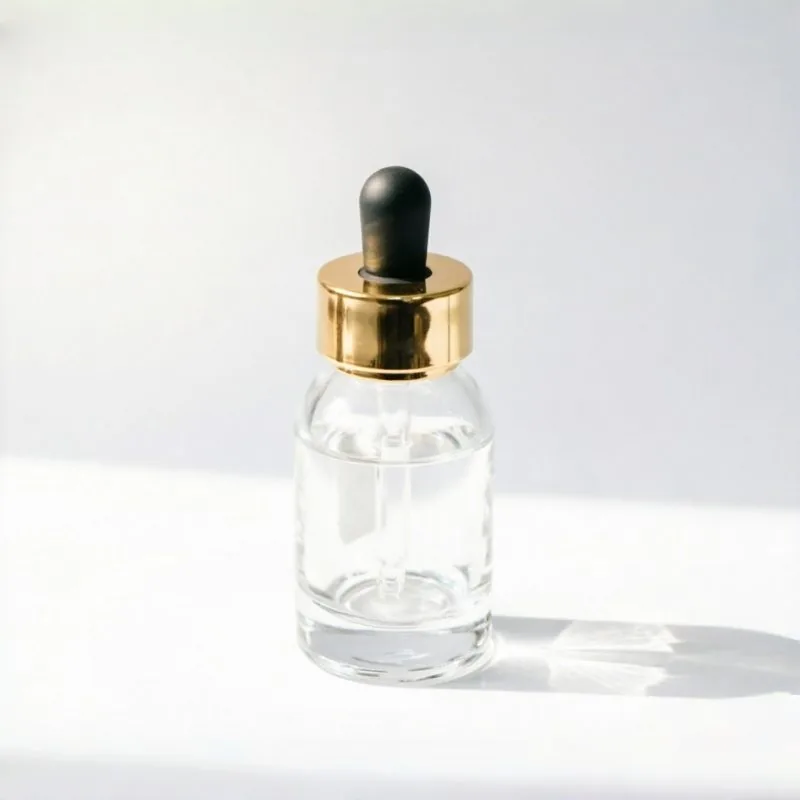 Clear Glass Roller Bottle with Gold Cap 30ml