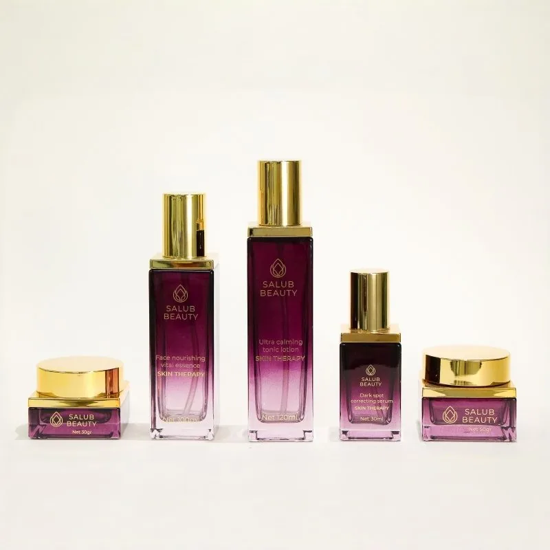 Frasco cosmético quadrado de 100ml 50g frasco de creme vazio de vidro