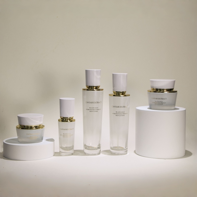 Luxury Skin Care Packaging 40ml 120ml Glass Cosmetic Bottle Set