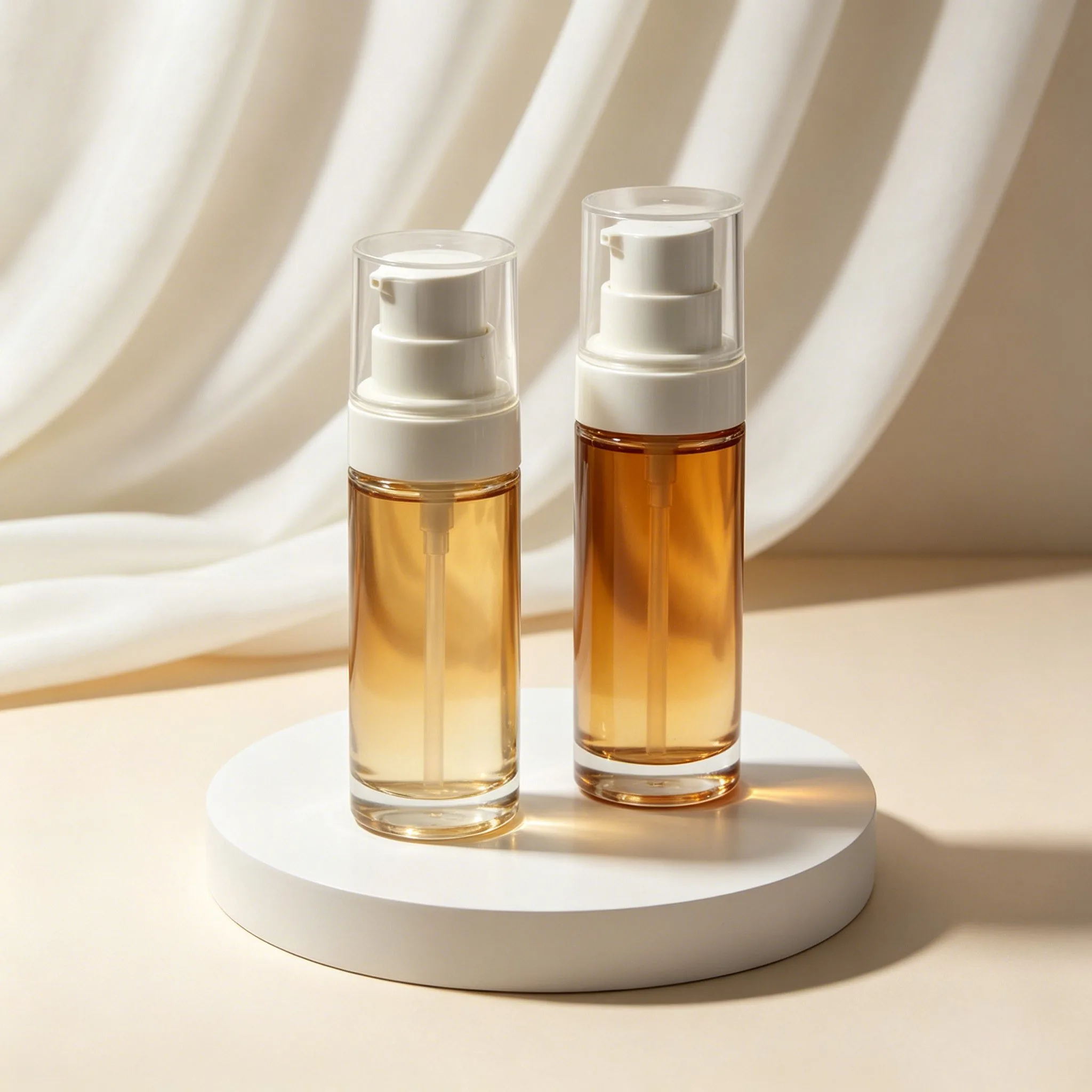 Amber Glass Serum Pump Bottle 30ml