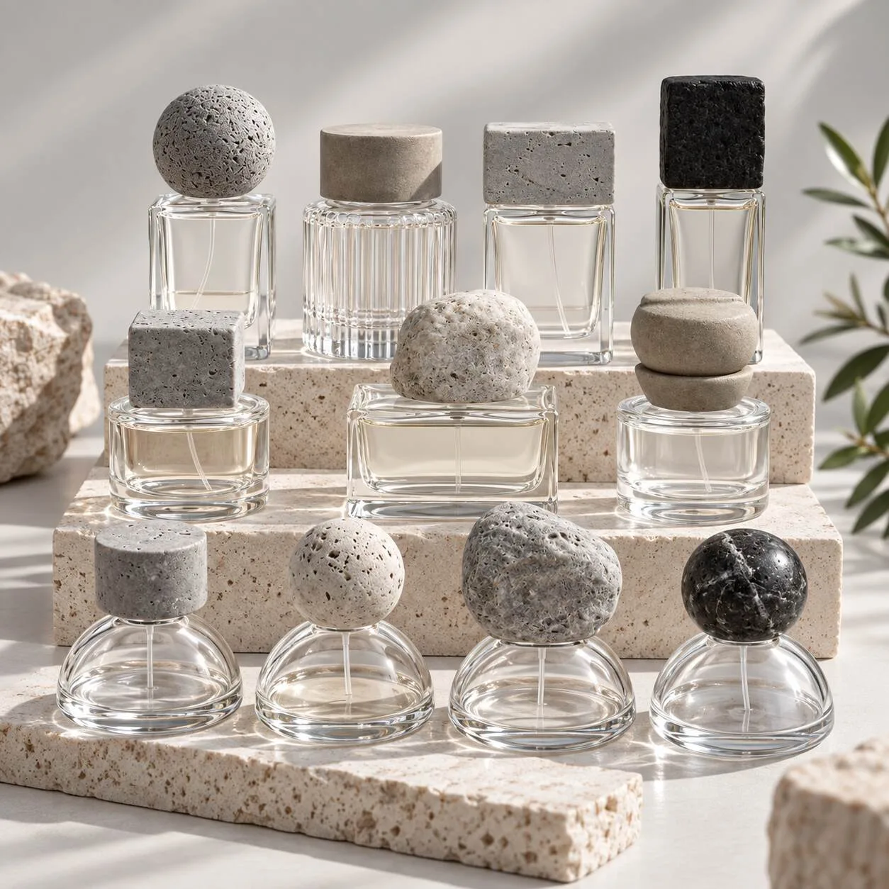 Custom Cement Stone Cosmetic & Perfume Bottle Caps