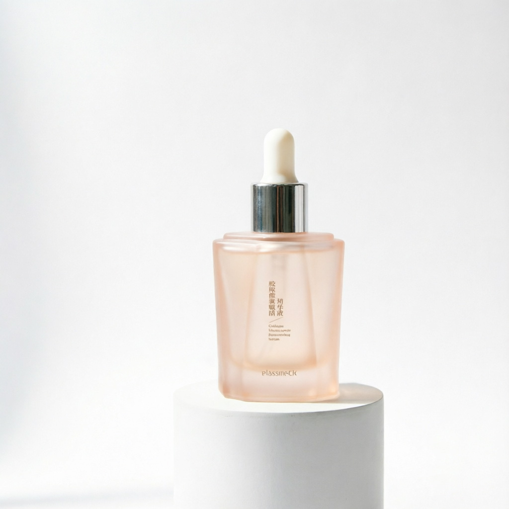 Pink Ribbed Glass Essential Oil Bottle with Silver Dropper