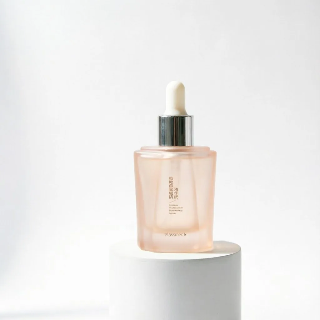 Pink Ribbed Glass Essential Oil Bottle with Silver Dropper