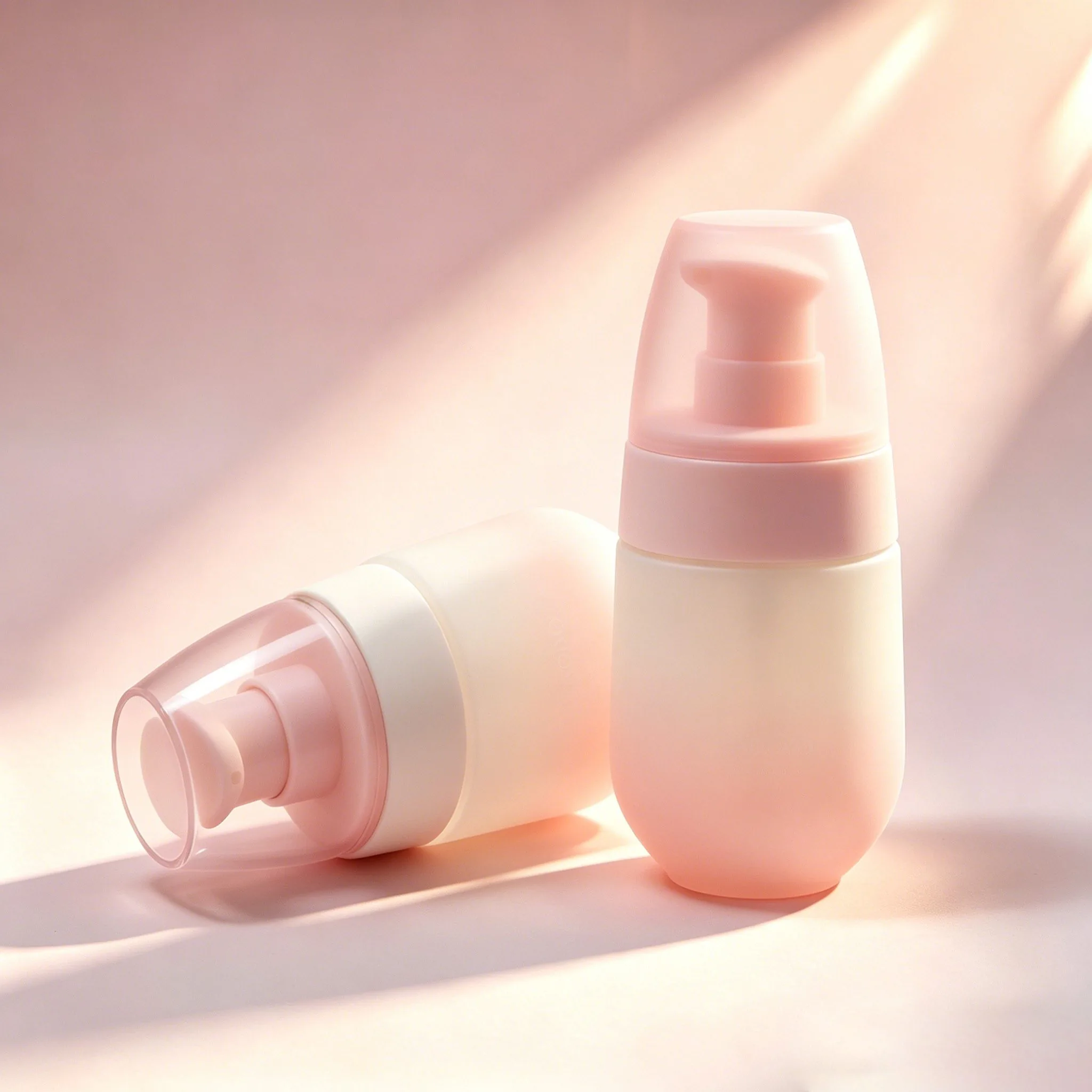 Pink Gradient Frosted Glass Lotion Bottle 30ml