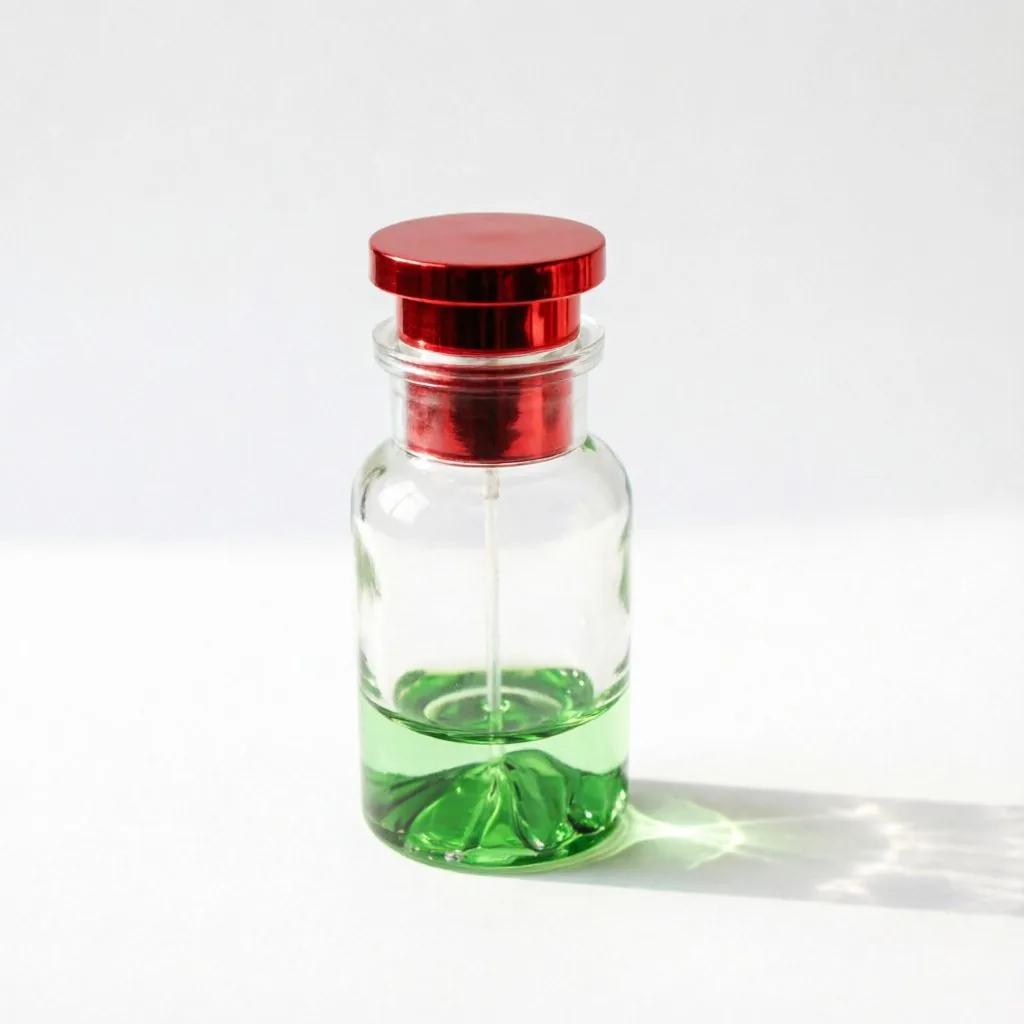 Creative Mountain Landscape Glass Perfume Bottle with Red Cap 50ml